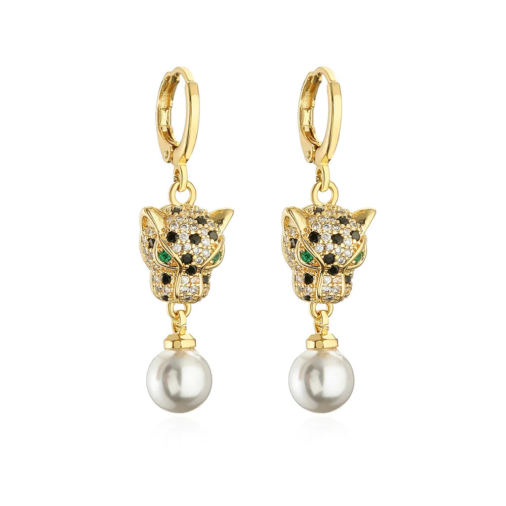 NEWBUY Fashion Gold Color Animal Dangle Earrings For Women Unique Design Leopard Earring Statement Female Party Jewelry