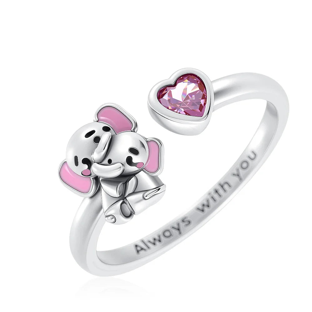 2026 Hot Selling 925 Silver Cute Puppy Flower Elephant Clover Ring Suitable for Wedding Rings, Jewelry Gifts