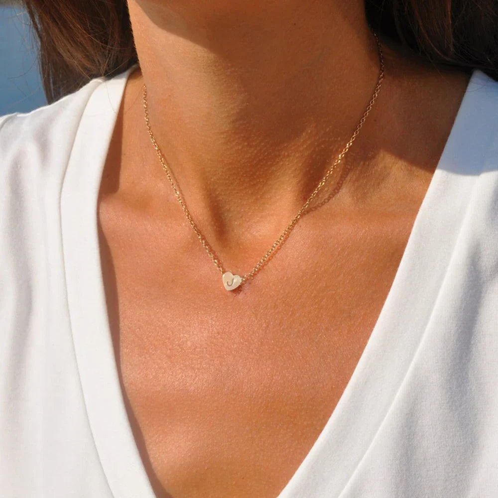 Initial Name Heart Shape Pendant For Necklaces 316L Stainless Steel Necklace for Women Bracelet Make Earrings Jewelry