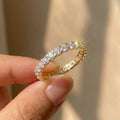 925 Sterling Silver New Trendy Thin Finger Rings Band with Shiny Cubic Zirconia Simple Stylish Daily Wear Jewelry for Women