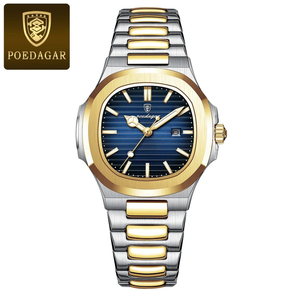 POEDAGAR Elegant Women's Quartz Watches Waterproof Luminous Date Ladies Wristwatch Stainless Steel Fashion Watch For Woman Reloj