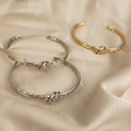 Women's Bangles Twisted Wrap Knot Bracelet Punk Stainless Steel Jewelry for Men Women Wrist Cuff Bracelets Bangle Accessories