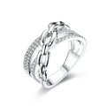 MINTYBOX S925 Full Diamond Moissanite Ring for Women Sterling Silver 18K Gold Plated Engagement Link Rings Fine Jewelry Gift