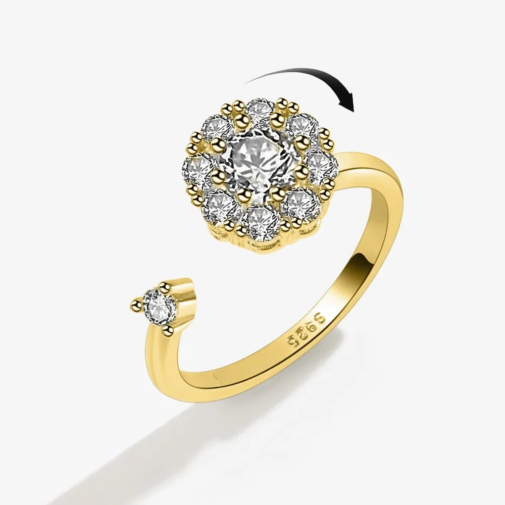2025 New Rotating Anxiety Knuckle Ring For Women Adjustable And Stackable Open Couple Rings Party Jewelry Gifts Anillo