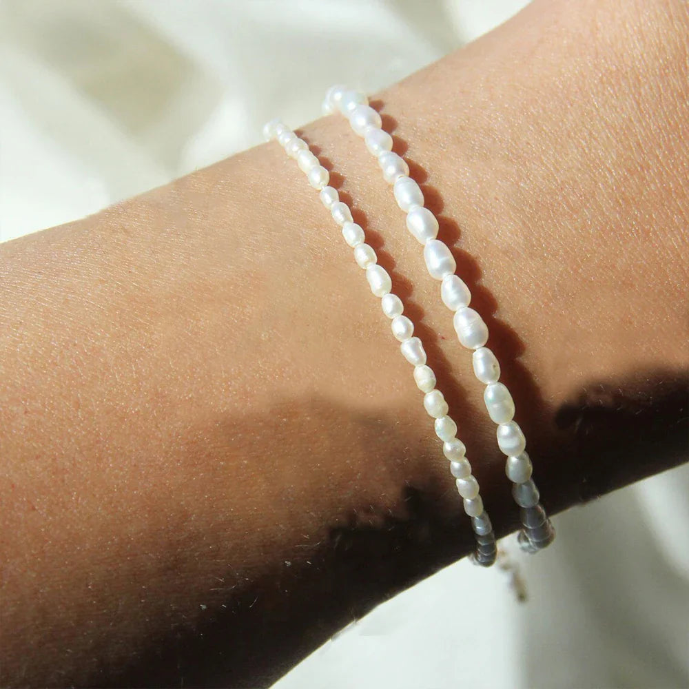 COLALA Imitation Pearl Bracelet Oval Pearl Stainless Steel Bracelet Women's Holiday Gift