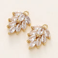 2/4Pcs 18K Gold Color Plated Various Leaves Charms Pendants with Zircon for DIY Necklace Jewelry Making Supplies Accessories