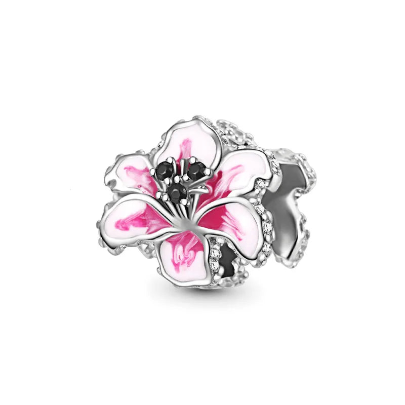 2026 925 Silver Flower, Butterfly, Highland Cow, Motorcycle Pendant Fit European Original Bracelet DIY Jewelry Exquisite Jewelry