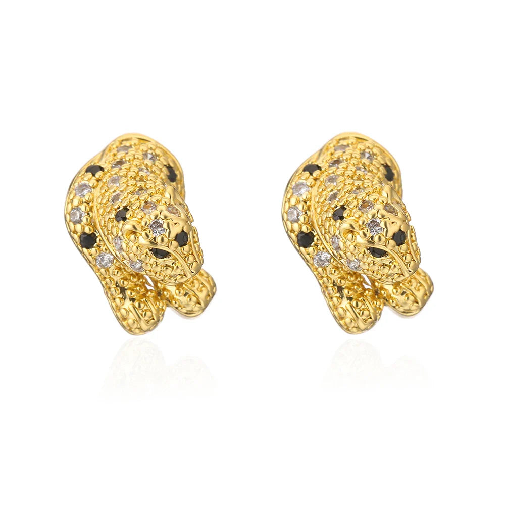 NEWBUY Fashion Gold Color Animal Dangle Earrings For Women Unique Design Leopard Earring Statement Female Party Jewelry