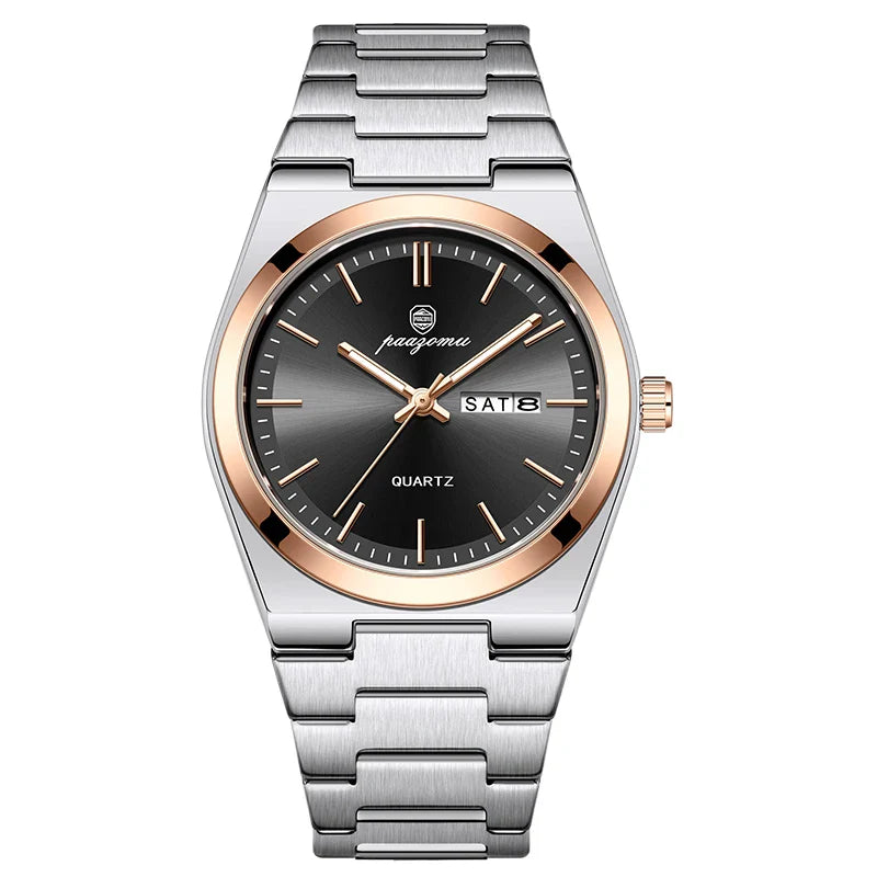 PAAZOMU Ultra Thin Quartz Watch Men Women Minimalist Style Waterproof Luminous Wristwatch Comfortable Strap Daily Office Gift