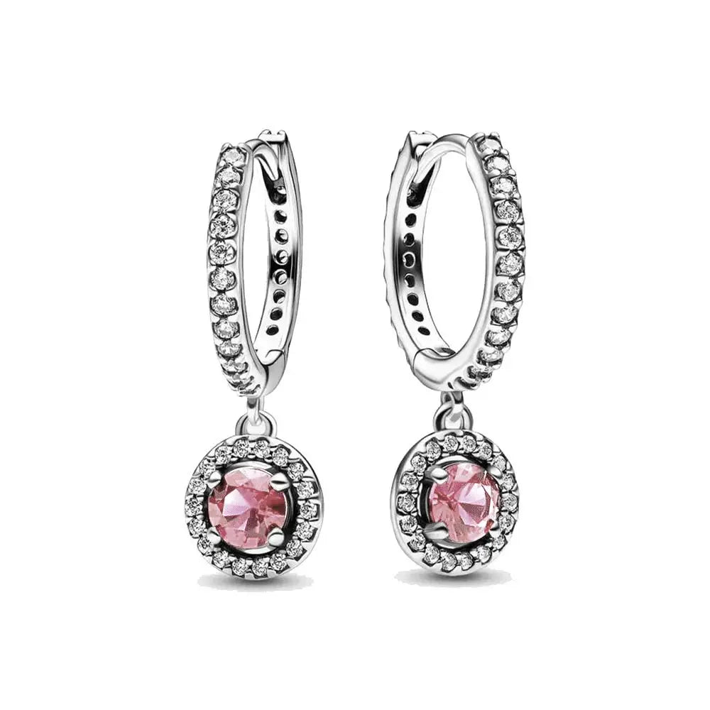 Christmas New 925 Silver Butterfly Blue Heart Red CZ Stud Earrings, Fit Women's Charm Jewelry Gifts Wedding