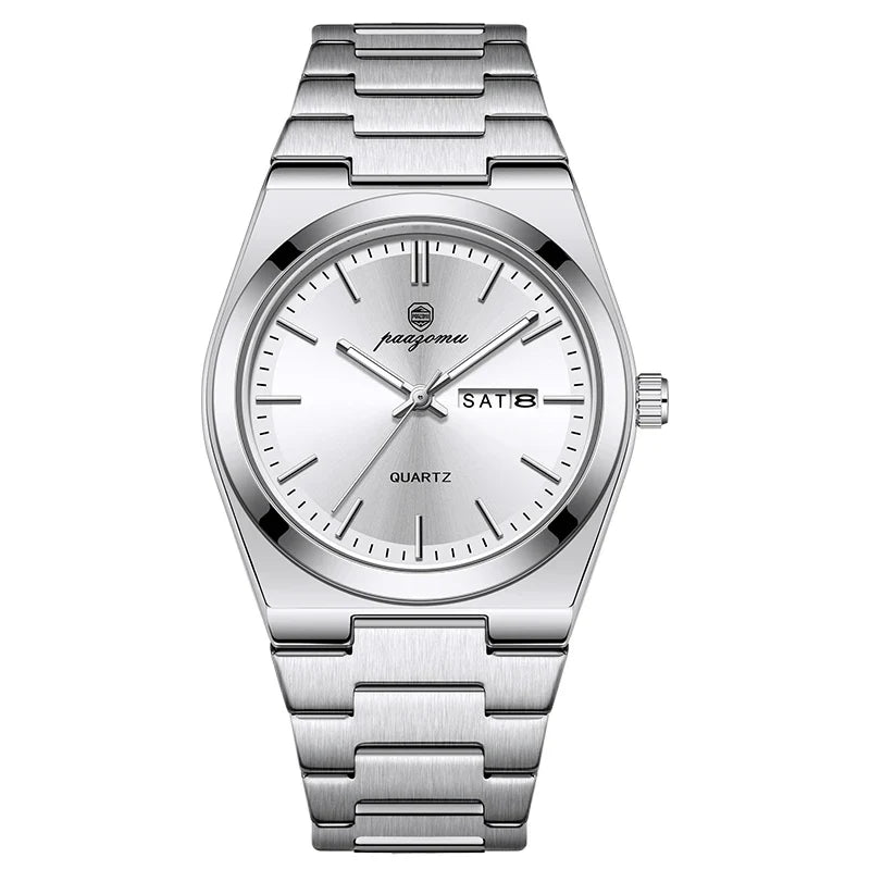 PAAZOMU Ultra Thin Quartz Watch Men Women Minimalist Style Waterproof Luminous Wristwatch Comfortable Strap Daily Office Gift