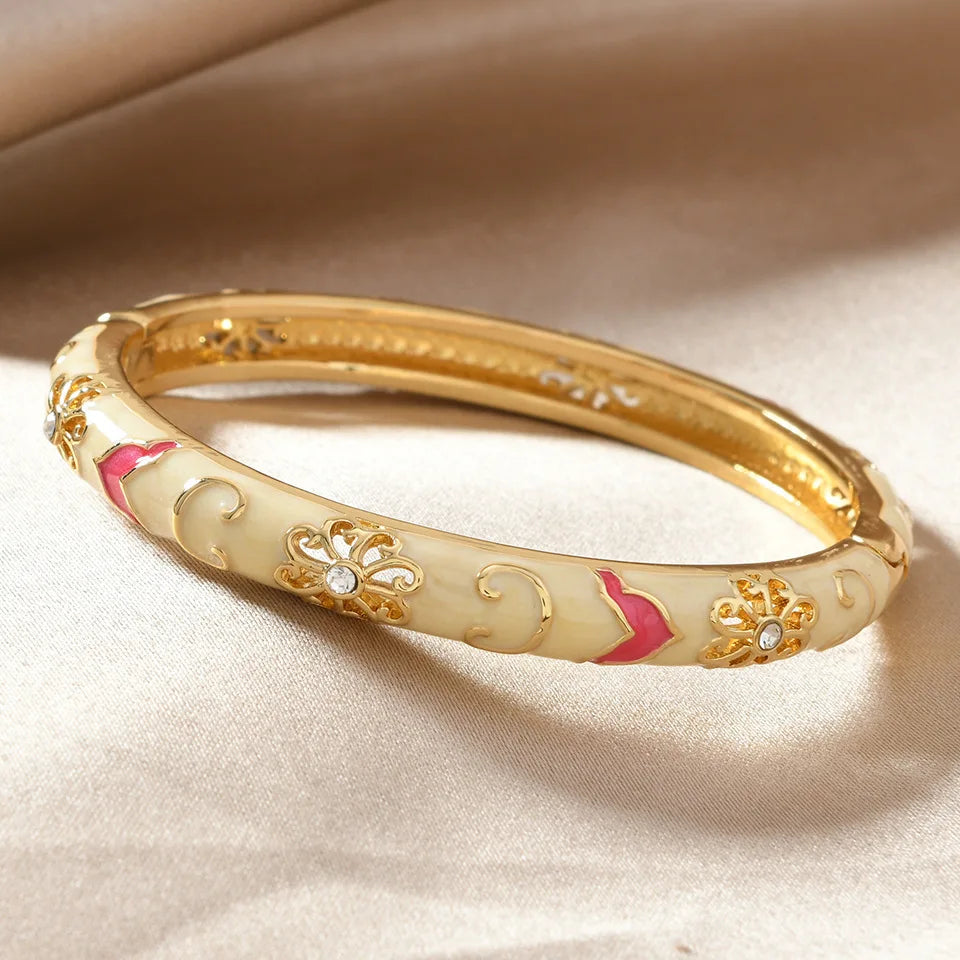 1pcs Chinese Retro Style Bracelet Enamel Blue And White Porcelain Element Women's Bracelet Exquisite Elegant Ladies' jewelry