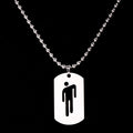 1pcs New Hollow-out Pendant Simple Stainless Steel Figurine Necklace Hip-hop Trend Military Pendant Sweater Chain