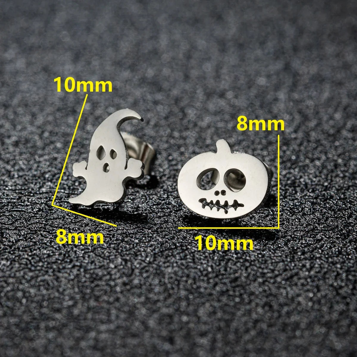 Horror Halloween Bat Spider Trendy Earrings Women 2024 Black Color Stainless Steel Ear Piercing Skull Punk Jewelry Party Gifts