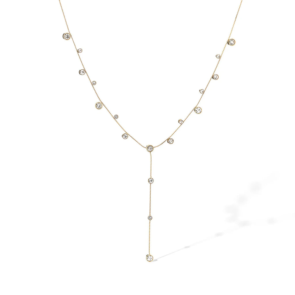 2025 New Arrival Shiny AAA CZ Zircon Silver/Gold Color Choker Necklaces For Elegant Women Stainless Steel Jewelry