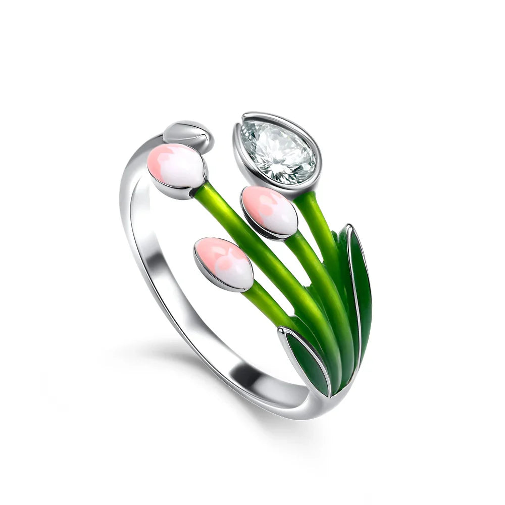 2026 Hot Selling 925 Silver Cute Puppy Flower Elephant Clover Ring Suitable for Wedding Rings, Jewelry Gifts