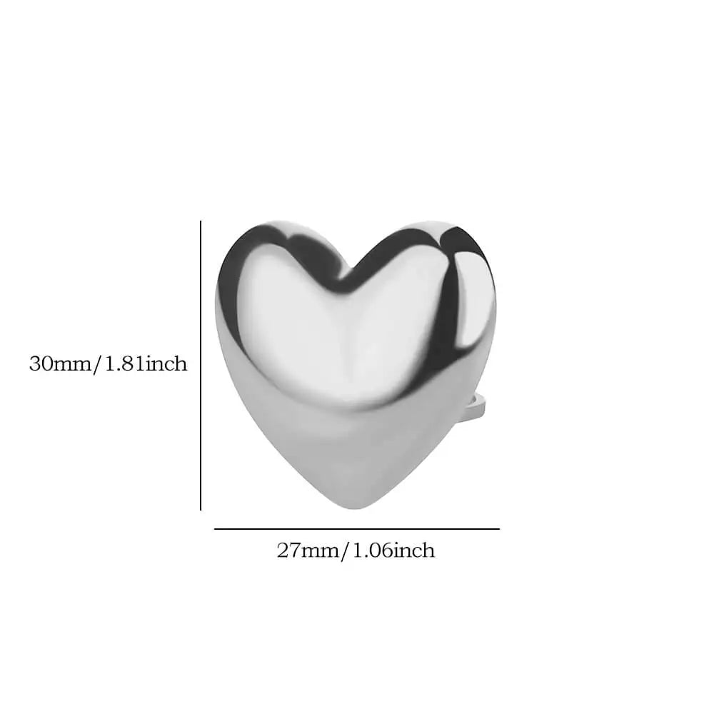 Cute Heart Chunky Stainless Steel Rings for Women Gold Color Open Adjustable Vintage Wedding Ring Aesthetic Jewelry Accessories