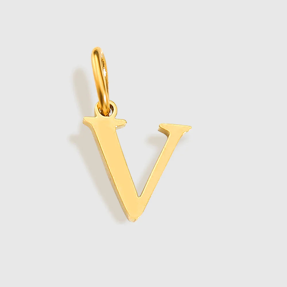 Initial Alphabet Pendant Stainless Steel Charms for Making Necklace Minimalism DIY Accessories Gift Women's Jewelry Wholesale