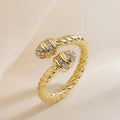 NEWBUY High Quality AAA CZ Zircon Inlay Copper Wedding Jewelry Unique Design Open Rings For Elegant Women Size Adjustable