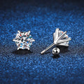 NeeTim 0.3-2CT Moissanite Stud Earrings For Women Screw Thread Ear Studs 925 Sterling Silver Wedding Jewelry Pass Diamond Test