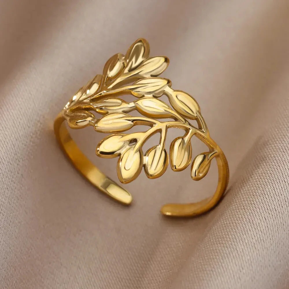 Gold Color Stainless Steel Multi Layer Rings for Women Hollow out Open Finger Ring Fashion Wedding Party Jewelry Gift 2024 New