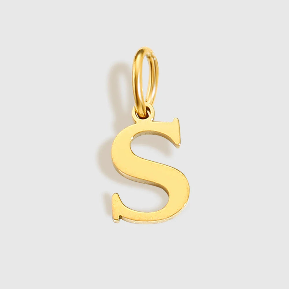 Initial Alphabet Pendant Stainless Steel Charms for Making Necklace Minimalism DIY Accessories Gift Women's Jewelry Wholesale