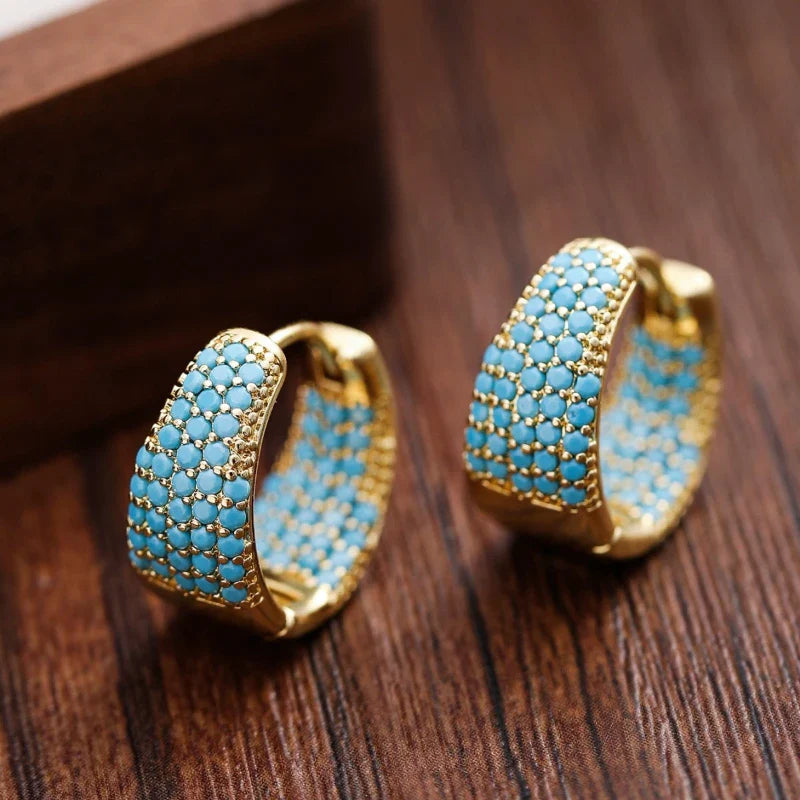 Women's Earrings Bohemian Style Clip Earrings Copper Synthetic Turquoise Earrings Party Wedding Mother's Day Accessories