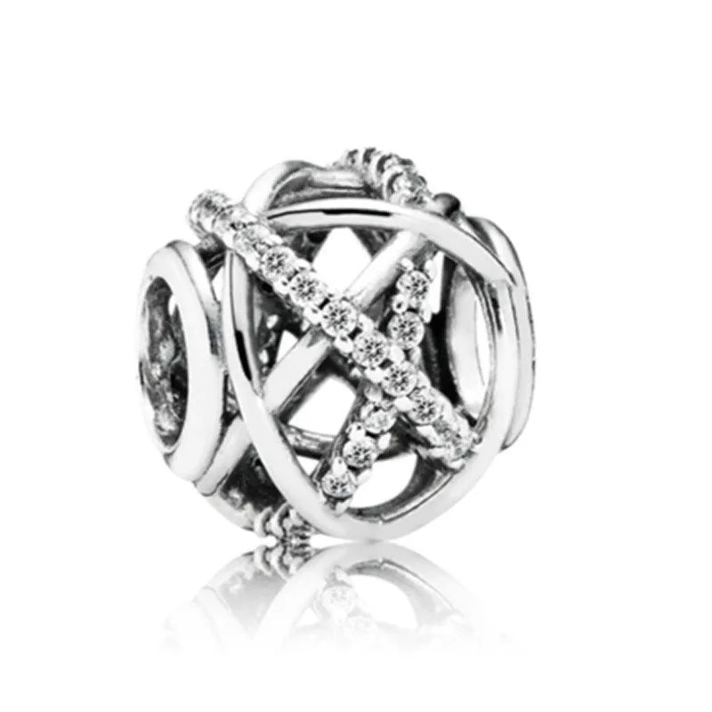 2026 New S925 Silver Robot Cross Digital Pendant, Suitable for Original Bracelets, DIY Accessories, Women's Charm Jewelry Gifts
