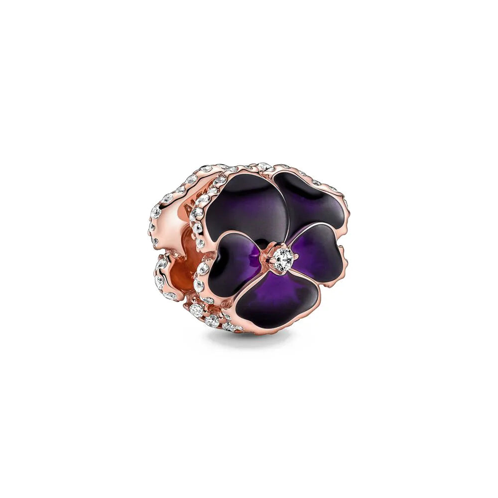 European New 925 Sterling Silver Spring New Pink Flower Ballon Cat Diy Beads Charm Fit European S925 Bracelet Bangles