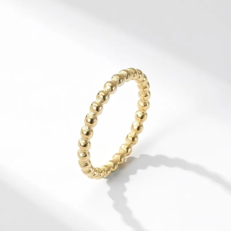 2mm Stainless Steel Stackable Ring Beads Eternity Band for Women Girl Size 5-11