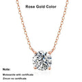 NeeTim 1ct 2ct 3ct 5ct D VVS1 Moissanite Necklace for Women Sterling Silver 925 with Yellow Rose Gold Plated Lab Diamond Pendant