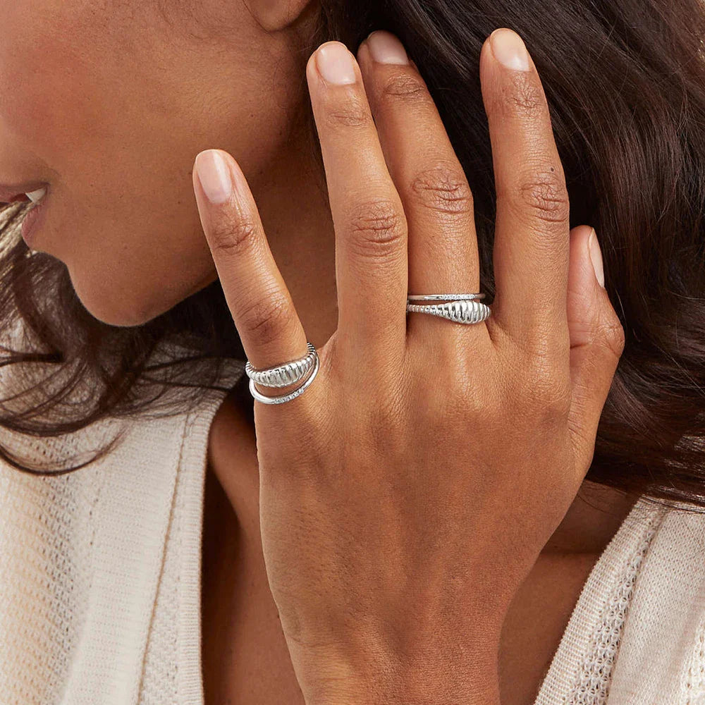 SUNIBI Stainless Steel Ring for Women And Men Fashion Style Texture Tail Classic Couple Rings Gifts Wedding Jewelry Wholesale