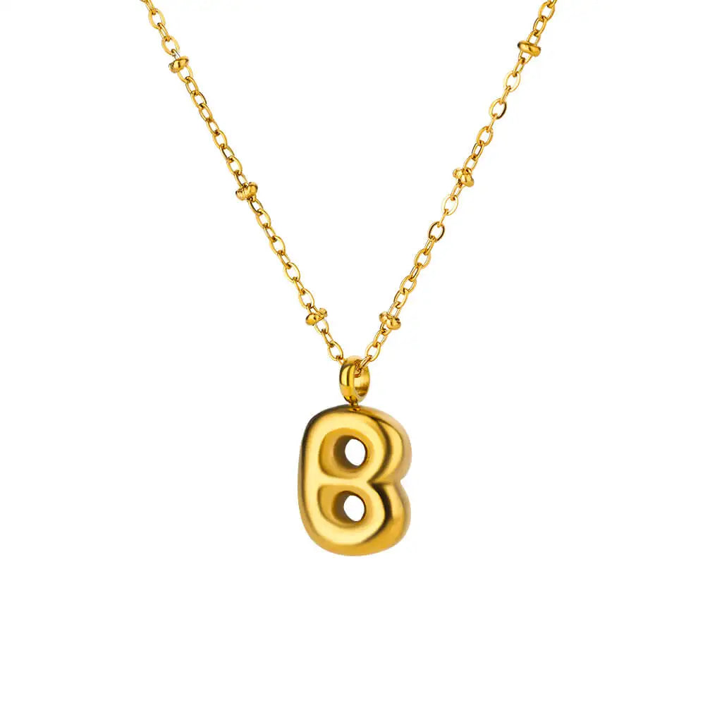 Vintage Initial Letter Necklaces For Women Stainless Steel Chain Collar Pendant Necklace 2024 New Wedding Couple Jewelry Gift
