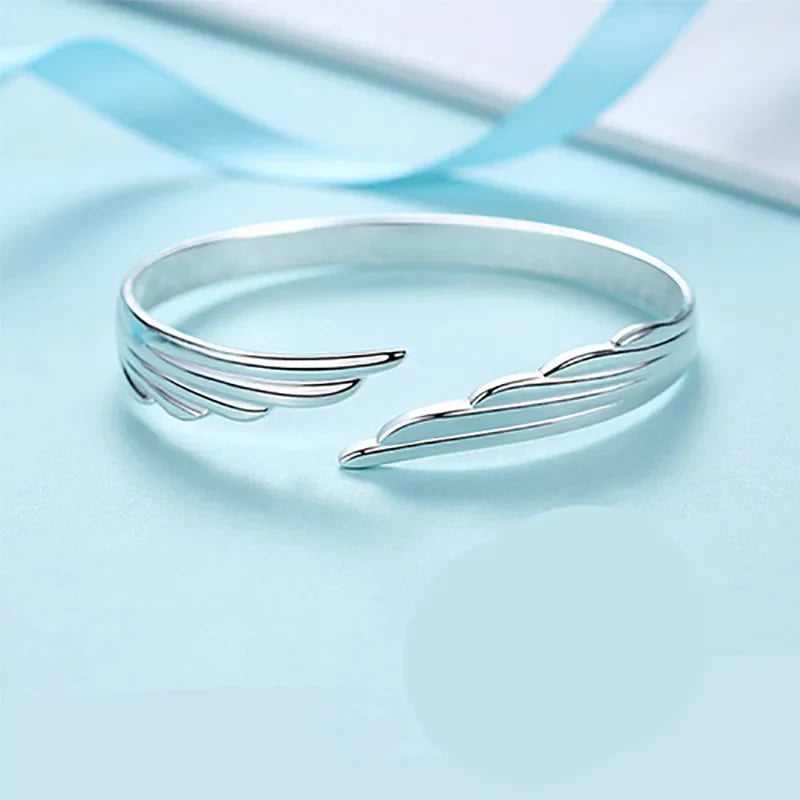 925 Sterling Silver Wing Cuff Women's Bangles Bracelets Wedding Luxury Quality Jewelry Accessories Wholesale Free Delivery