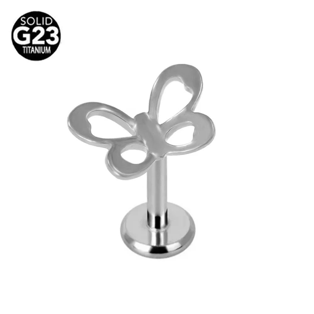 G23 Titanium Snake Bee Feather Labret Piercing 16G Internal Thread Earring Stud Cartilage Helix Body Jewelry