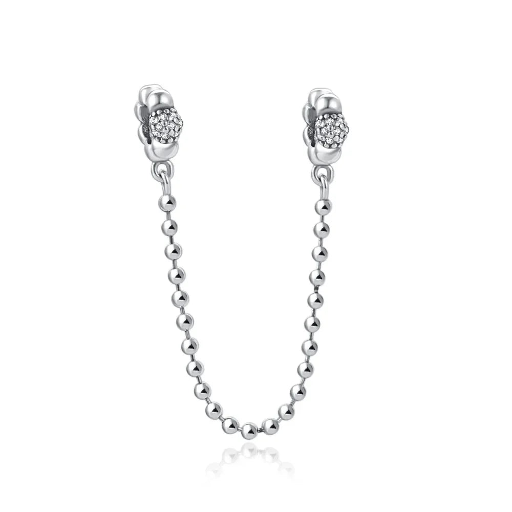 European New 925 Sterling Silver Spring New Pink Flower Ballon Cat Diy Beads Charm Fit European S925 Bracelet Bangles