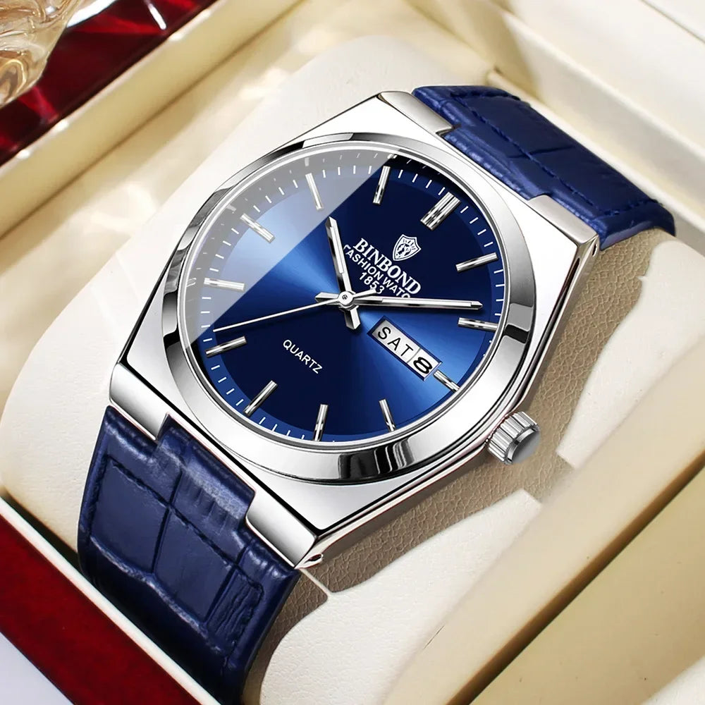 2026 Casual Business Leather Fashion Quartz Wristwatches Gold Clock Men Luxury Watch Automatic Watches Mens Gifts Montre Homme