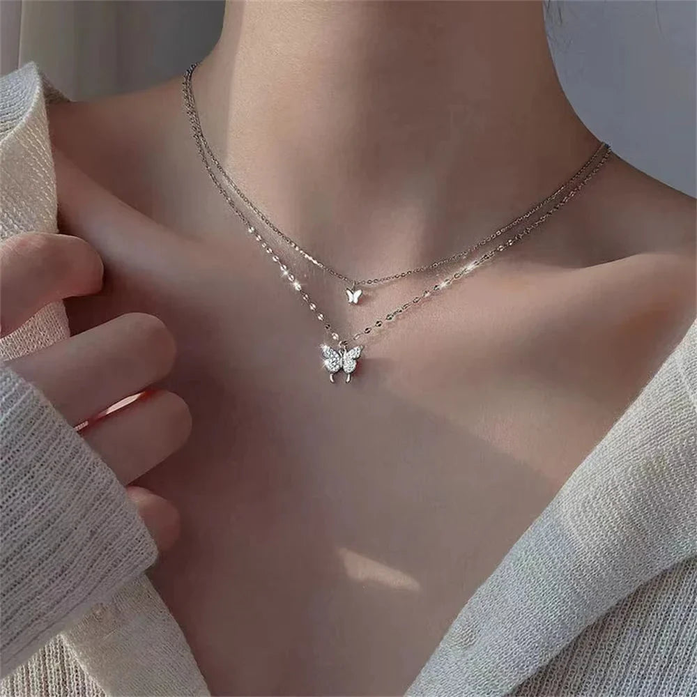 Vintage Gold Color Metal Cross Pendant Necklace Bracelet Jewelry Set for Women Simple Minimalist Match Daily Wear Accessories