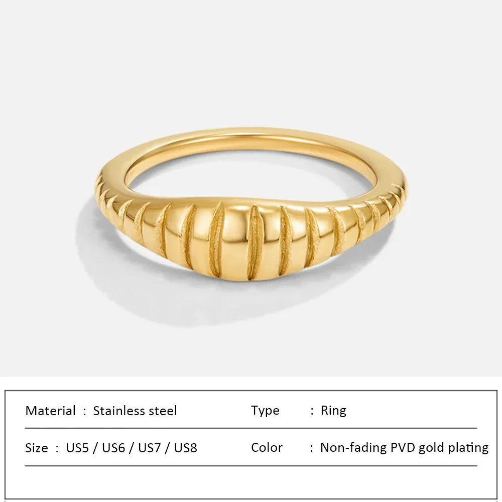 SUNIBI Stainless Steel Ring for Women And Men Fashion Style Texture Tail Classic Couple Rings Gifts Wedding Jewelry Wholesale