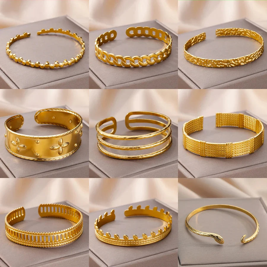 Jesus Bangles Bracelet for Women Stainless Steel Gold Color Luxury Bracelets New Trend Wedding Jewelry pulseras mujer bijoux