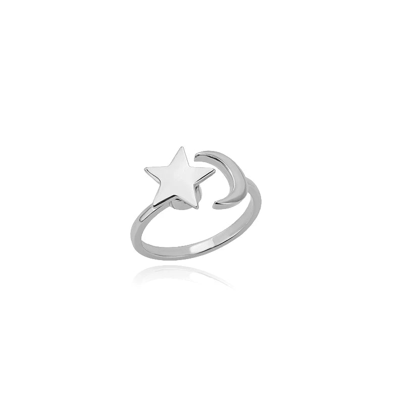 Zircon Rotatable Four Leaf Clover Anxiety Rings For Women Stainless Steel Anti-Stress Fidget Spinner Ring Aesthetic Jewelry Gift