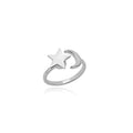 Zircon Rotatable Four Leaf Clover Anxiety Rings For Women Stainless Steel Anti-Stress Fidget Spinner Ring Aesthetic Jewelry Gift