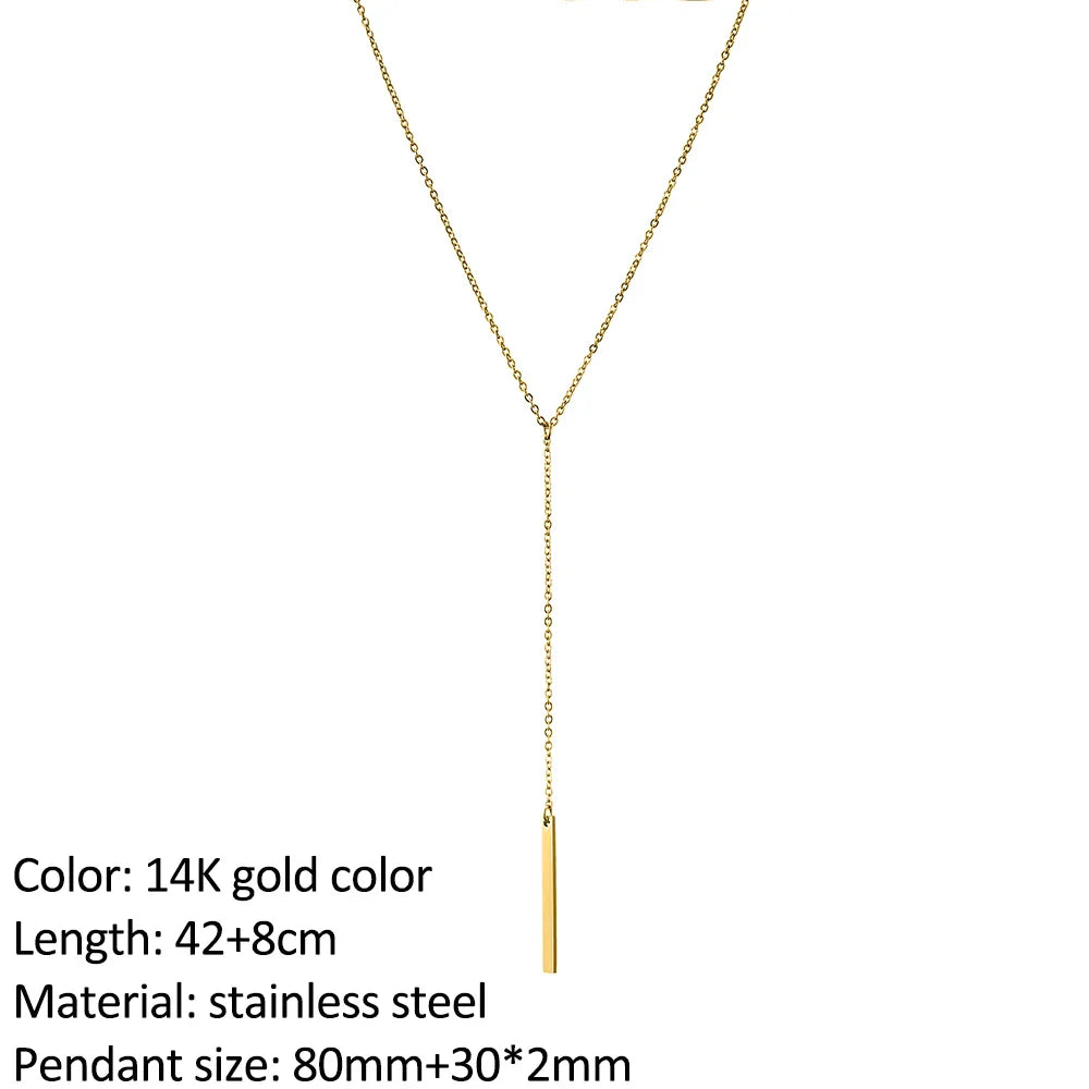 SUNIBI Fashion Stainless Steel Necklace for Woman Personality Infinity Cross Pendant Gold Color Necklaces on Neck Women Jewelry