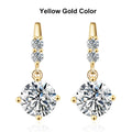 NeeTim 1ct Moissanite Drop Earrings S925 Sterling Silver with Gold Plated Hoop Earrings Wedding Party Jewelry With Certificate