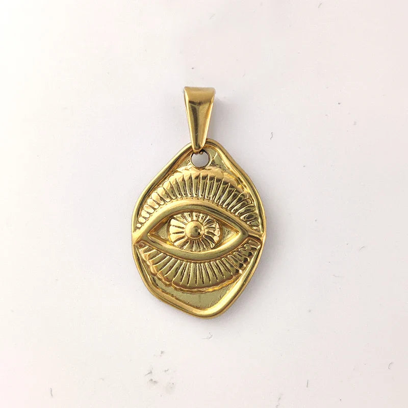 Hip Hop Eyes Evil Necklace - Devil's Eye Pendant Jewelry for Men Women | Gold Plated Stainless Steel Religious Gift