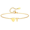 Women Heart Initial Anklet Bracelets Adjustable Beach Jewelry Hypoallergenic Stainless Steel Personalized Name Foot Chain Anklet