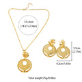 African Gold Color Women Necklace and Earrings Trend Dubai Flower Hollow Out Jewelry Set Gift For Party Wedding Daily Accessorie