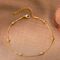 Aomogo Stainless Steel Anklet Simple Snake Bead Chain Hip Hop Punk Anklet Fashion Light Luxury Women's Jewelry Banquet Gift