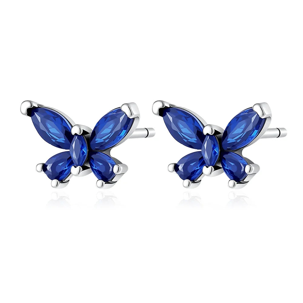 2026 New 925 Silver Elephant Cherry Blossom Butterfly Heart Earrings, a delicate choice for women's fashion jewelry