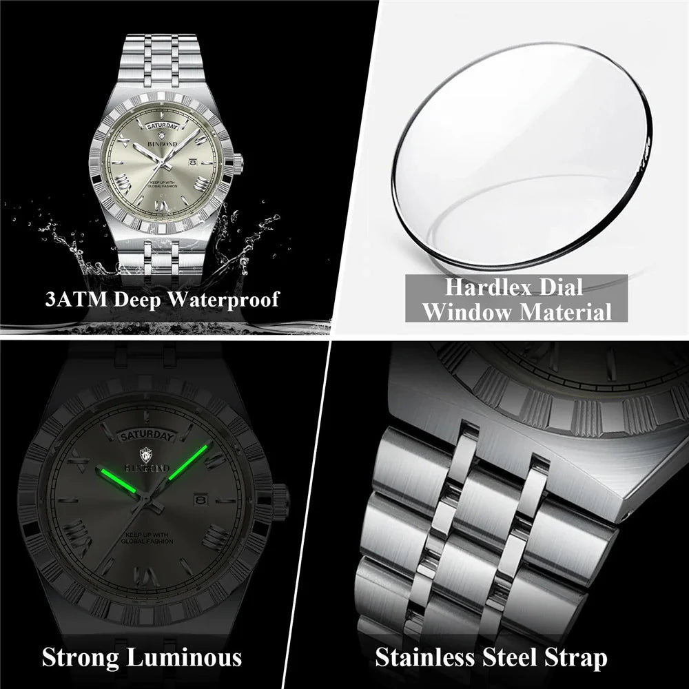 New Mens Automatic Watches For Man High Quality Brand Fashion Quartz Wristwatches Luxury Watch Men Gifts Sports Digital Clock